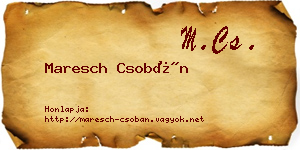 Maresch Csobán névjegykártya